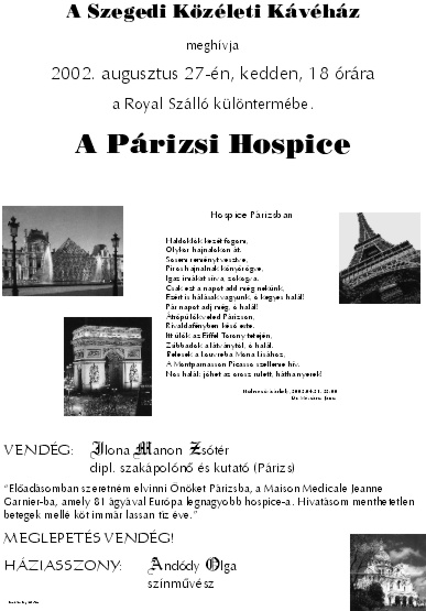 poster – A prizsi hospice